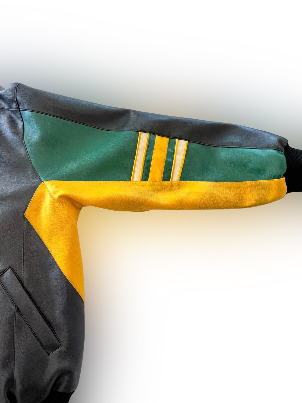 VTG NFL Green Bay Packers Faux Leather Bomber Jacket Size Large - Picture 4 of 8